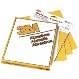 3M™ Gold Abrasive Sheet, 02543, P240 grade, 9 in x 11 in, 50 sheets per sleeve, 5 sleeves per case