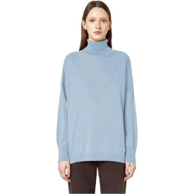 Alpha Studio Light Blue Silk Sweater