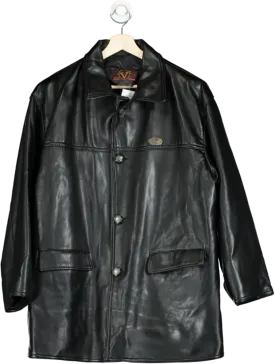 Alta Moda Black Italian Leather Coat UK L