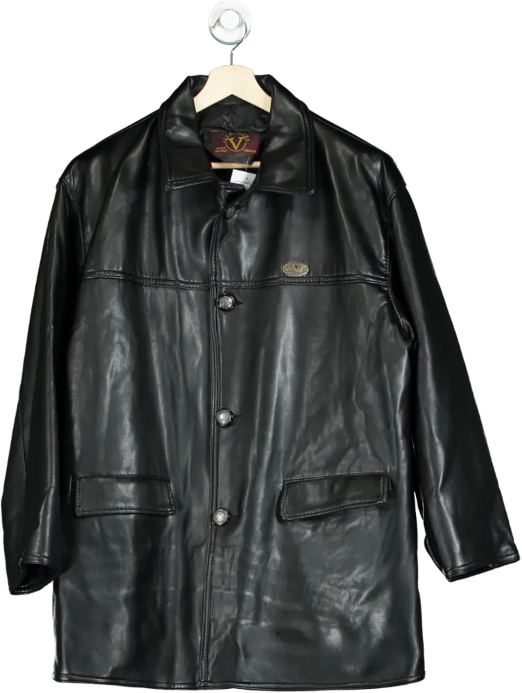 Alta Moda Black Italian Leather Coat UK L