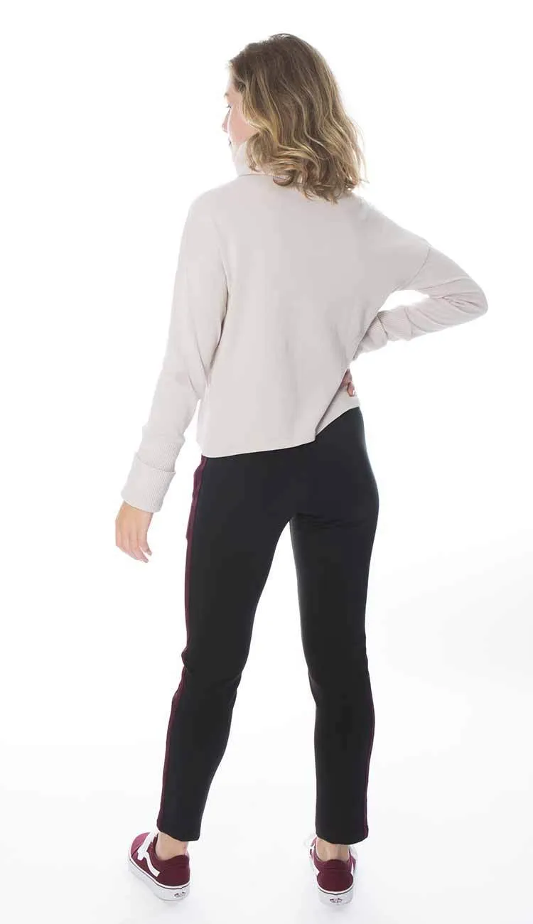 Ana Cigarette Pant - Black - Wine