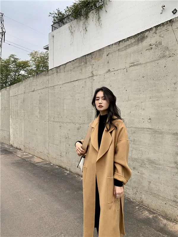 Autralian Wool Belted Long Coat