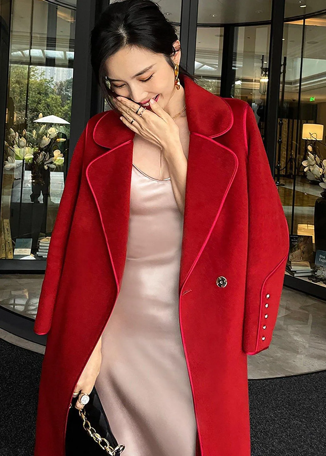 Belted Double Face Wool Coat