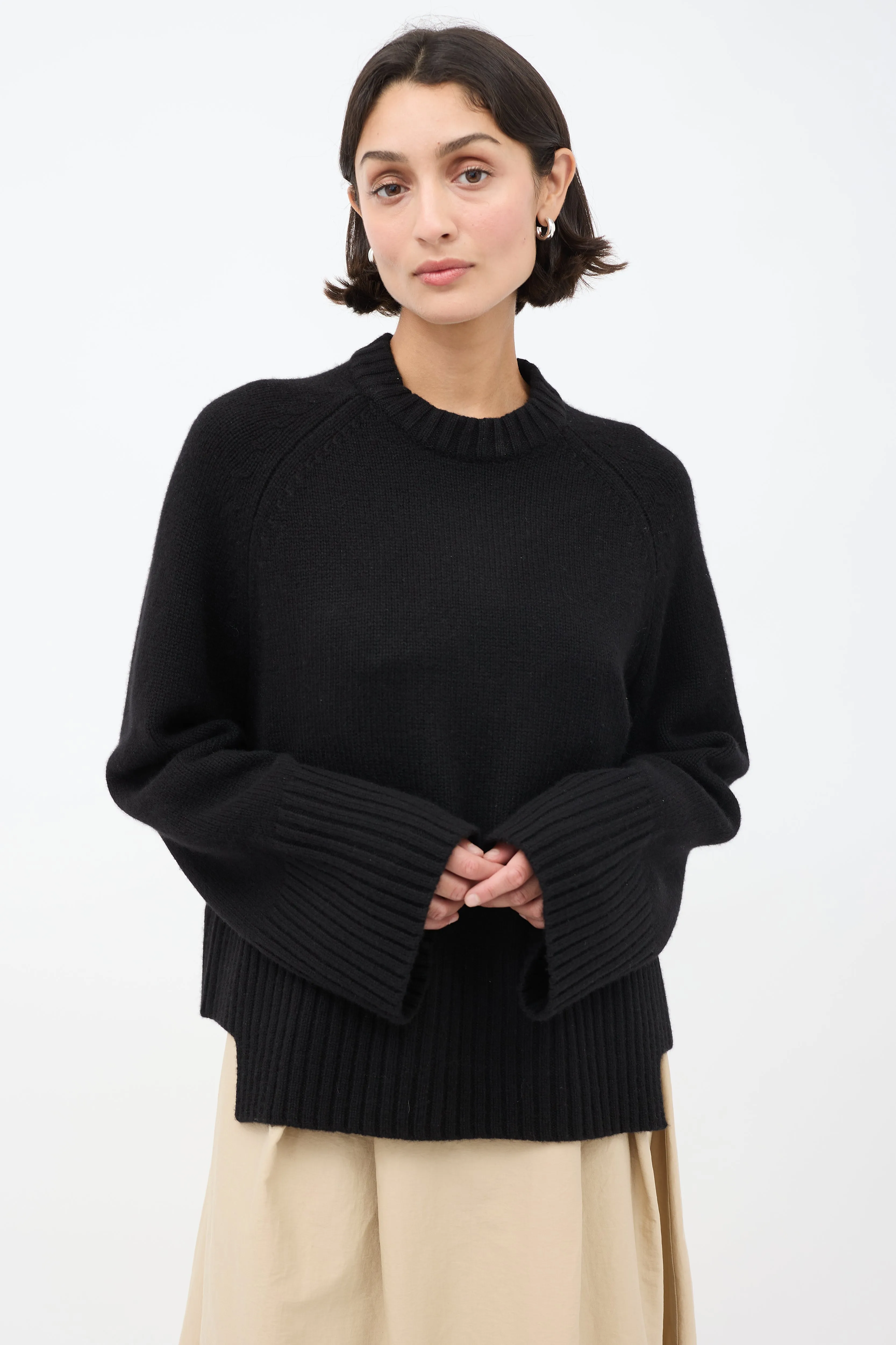 Black Cashmere Oversized Sweater