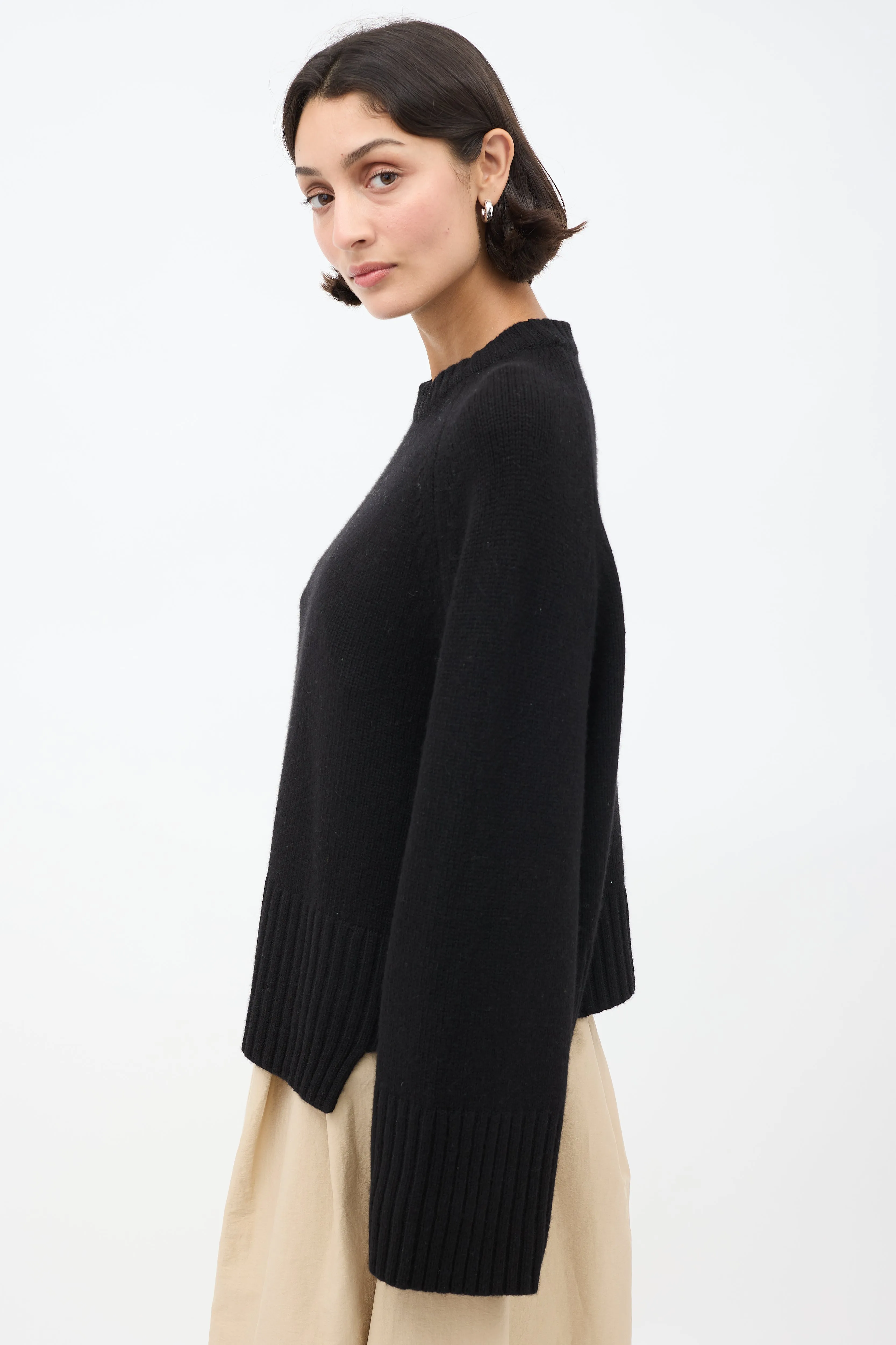 Black Cashmere Oversized Sweater