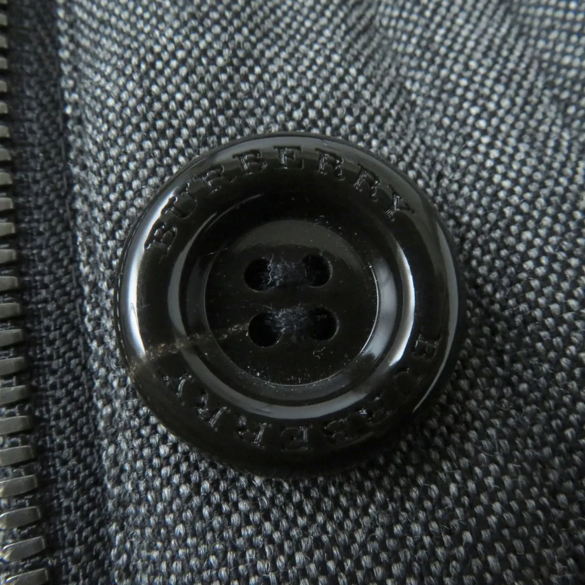 Burberry Wool Down Coat, Check Lining, Dark Grey