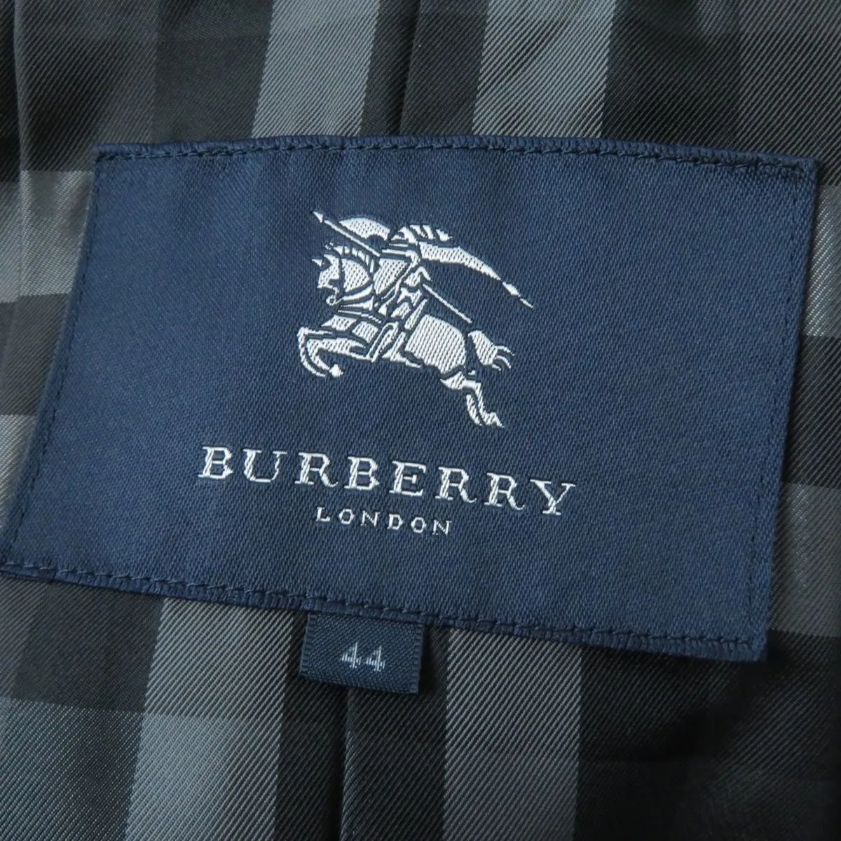 Burberry Wool Down Coat, Check Lining, Dark Grey