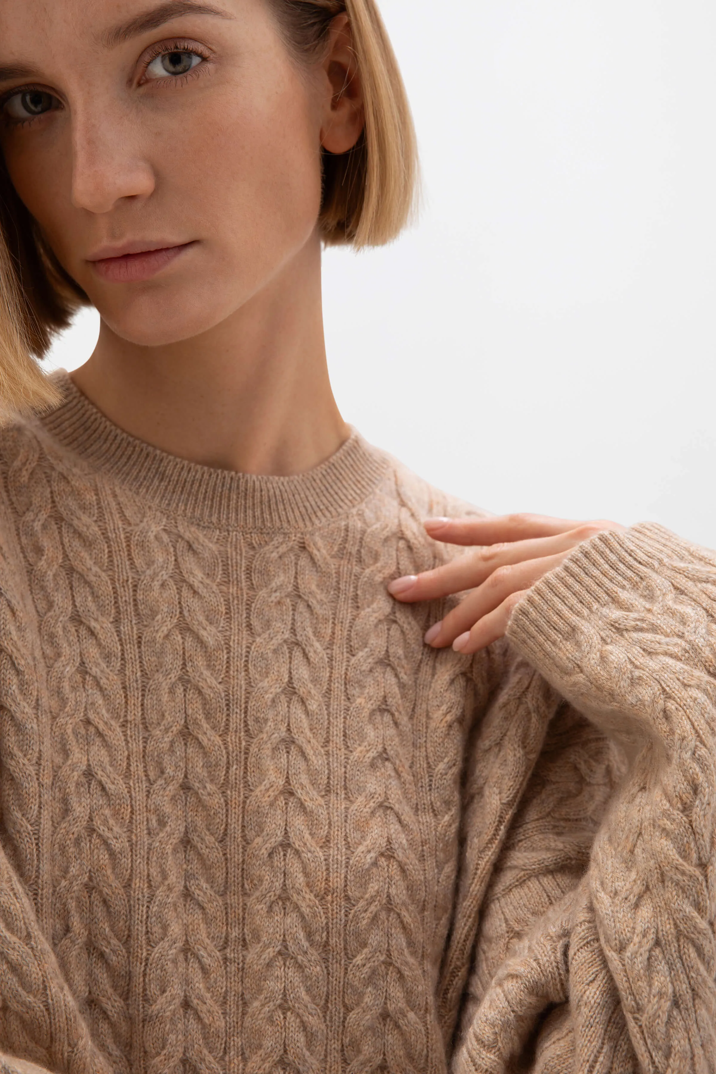 Cable Knit Slouchy Cashmere Jumper