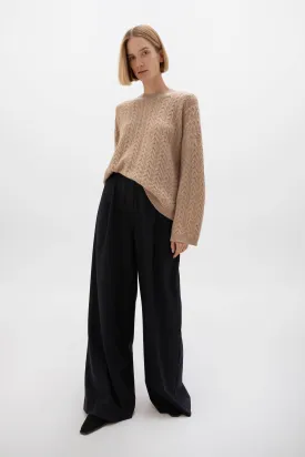 Cable Knit Slouchy Cashmere Jumper