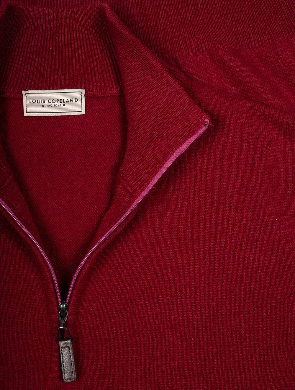 Cashmere & Merino Wool Half Zip Burgundy