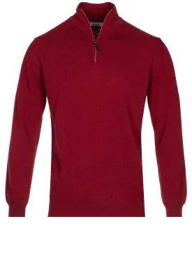 Cashmere & Merino Wool Half Zip Burgundy