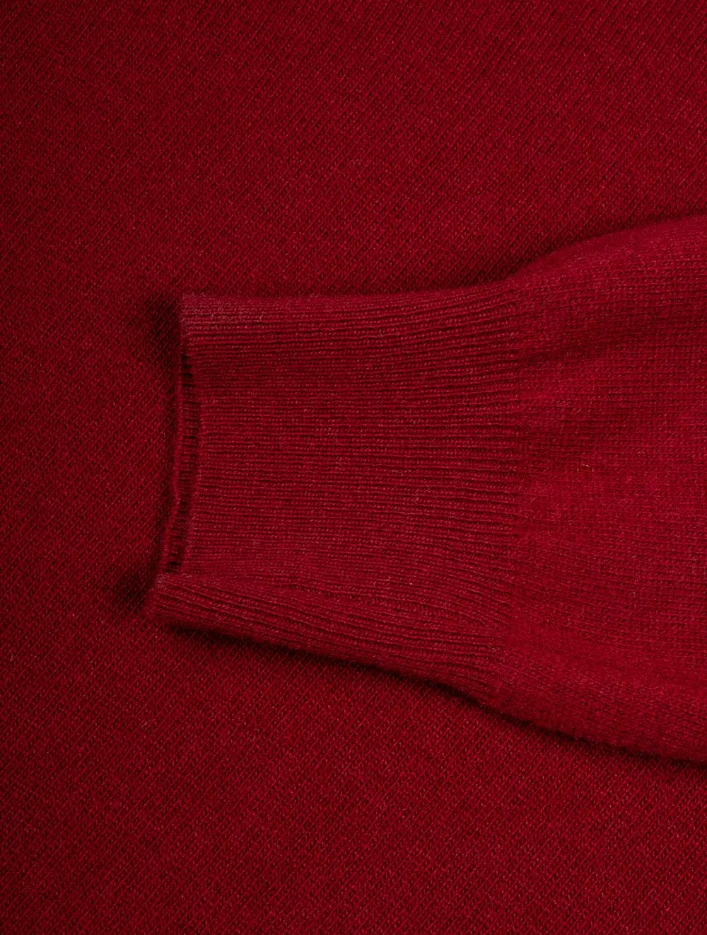 Cashmere & Merino Wool Half Zip Burgundy