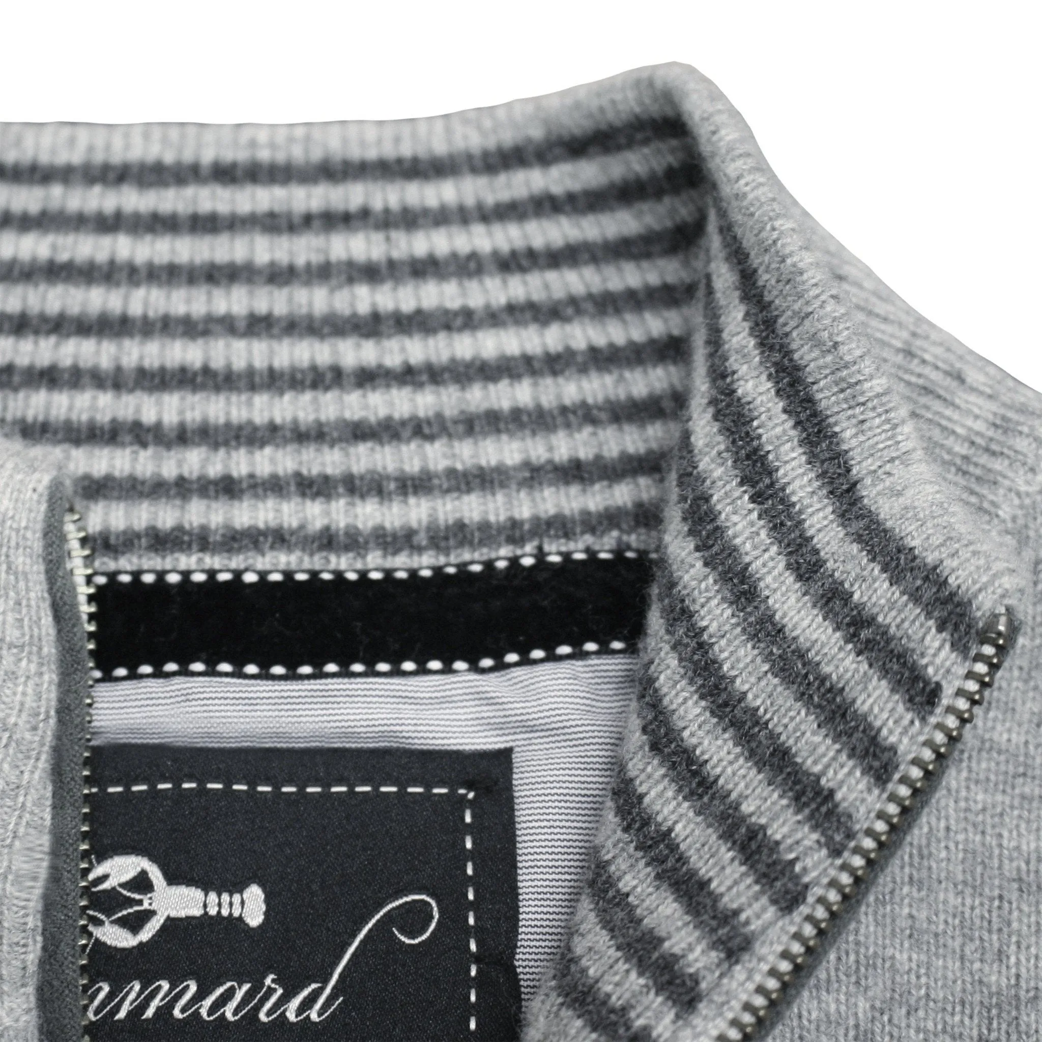 Charcoal Grey Cashmere Zipper Cardigan Porto