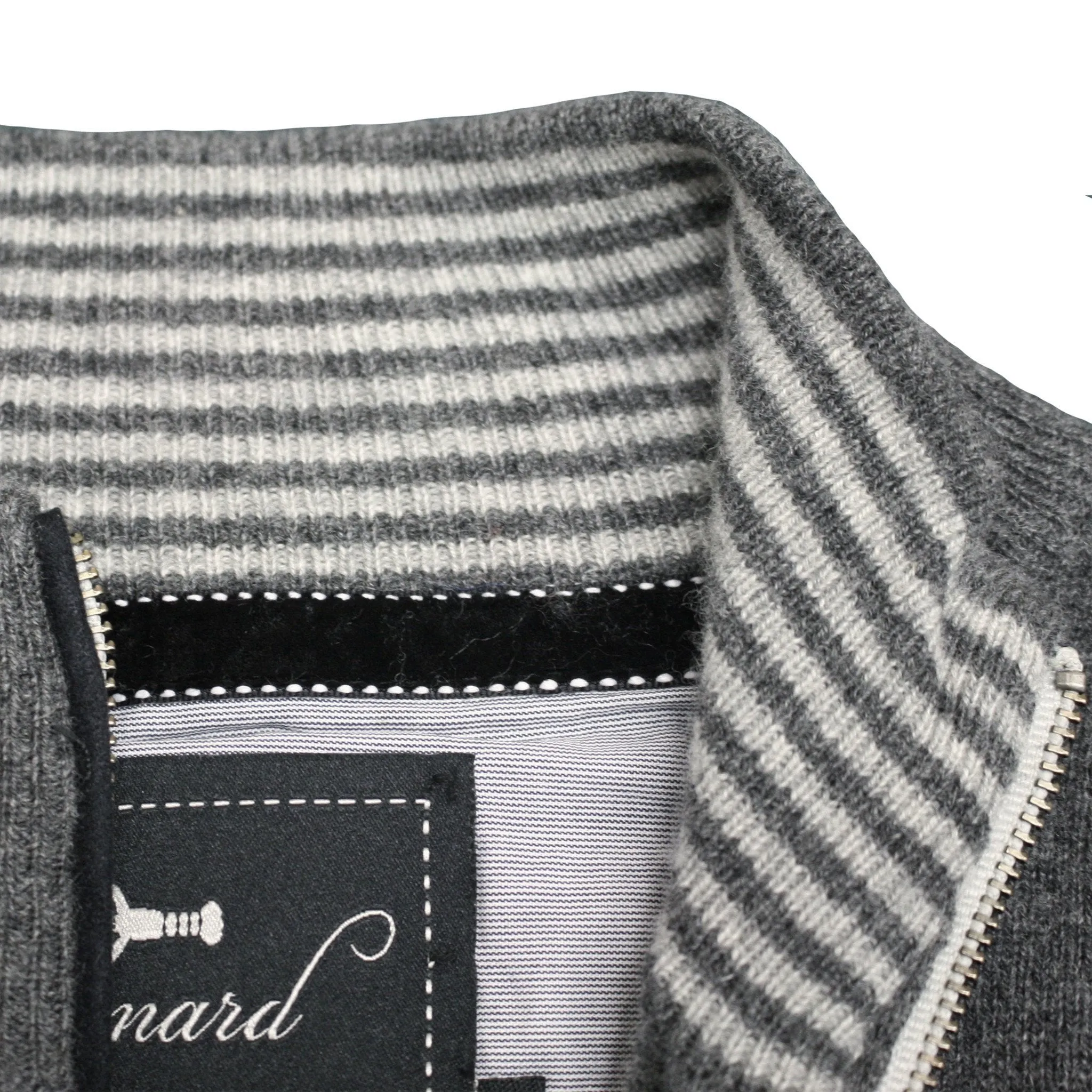 Charcoal Grey Cashmere Zipper Cardigan Porto