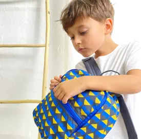 Children's Backpack "Blue and Yellow Hearts"