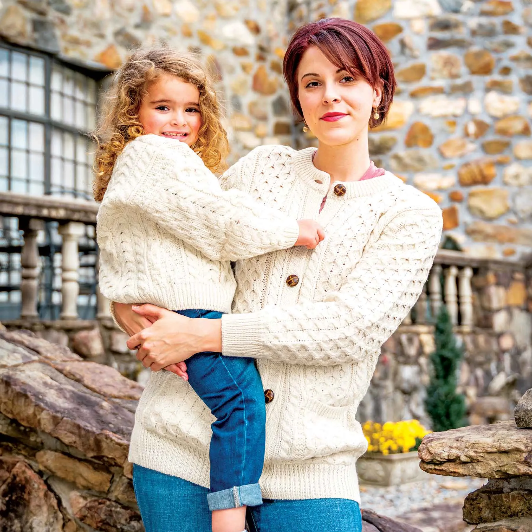 Classic Women's Aran Wool Cardigan