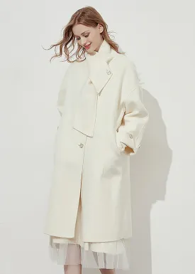 Cream Double-Faced Wool Overcoat