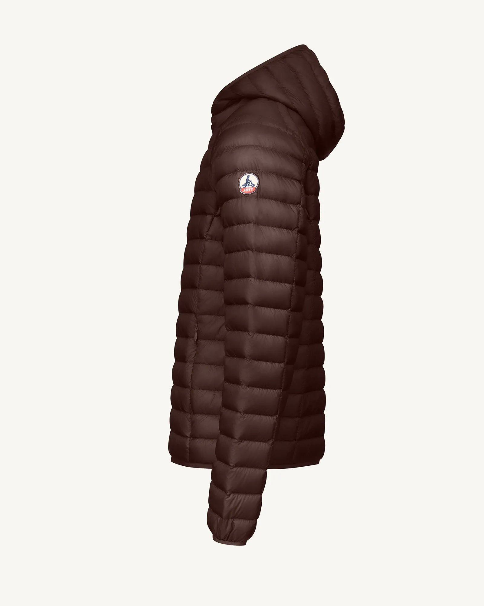 Dark chocolate Lightweight down jacket Nico