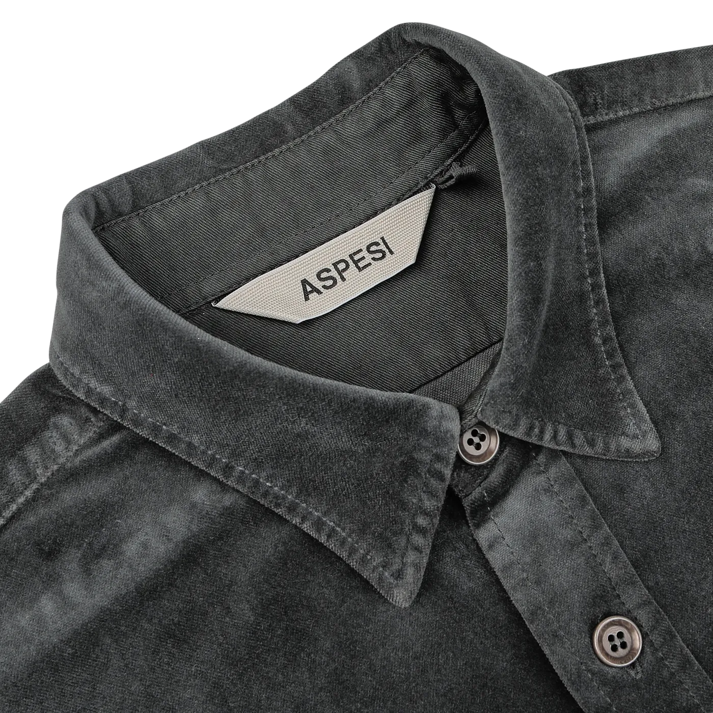 Dark Grey Cotton Velvet Overshirt