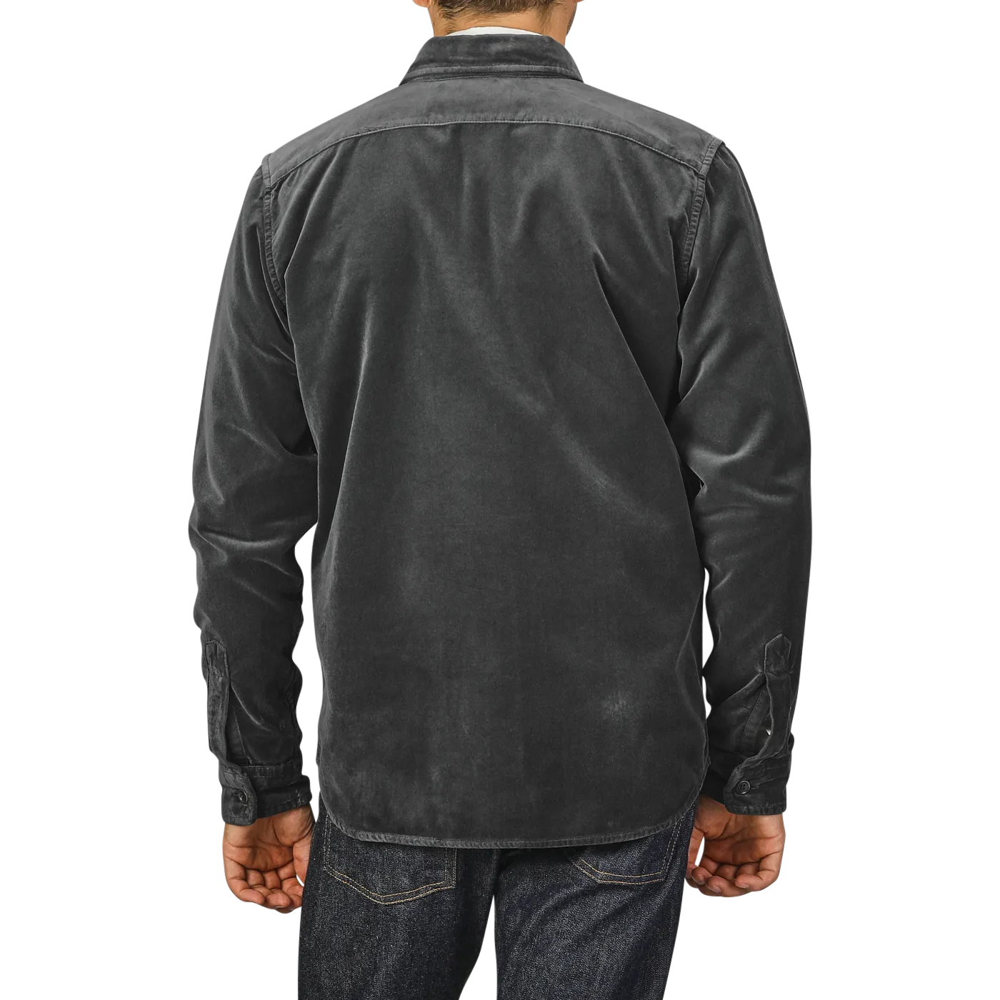 Dark Grey Cotton Velvet Overshirt