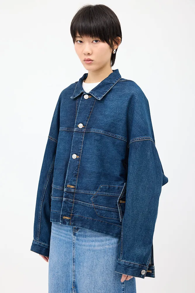 Dark Wash Denim Upside Down Jacket