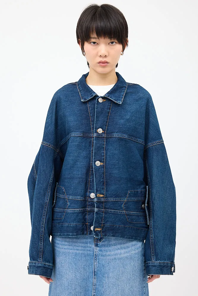 Dark Wash Denim Upside Down Jacket