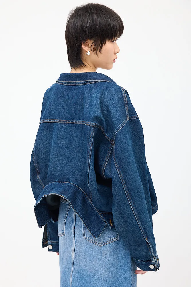 Dark Wash Denim Upside Down Jacket