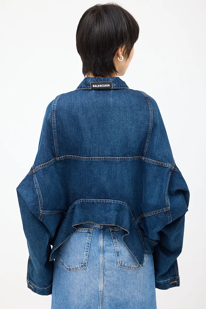 Dark Wash Denim Upside Down Jacket