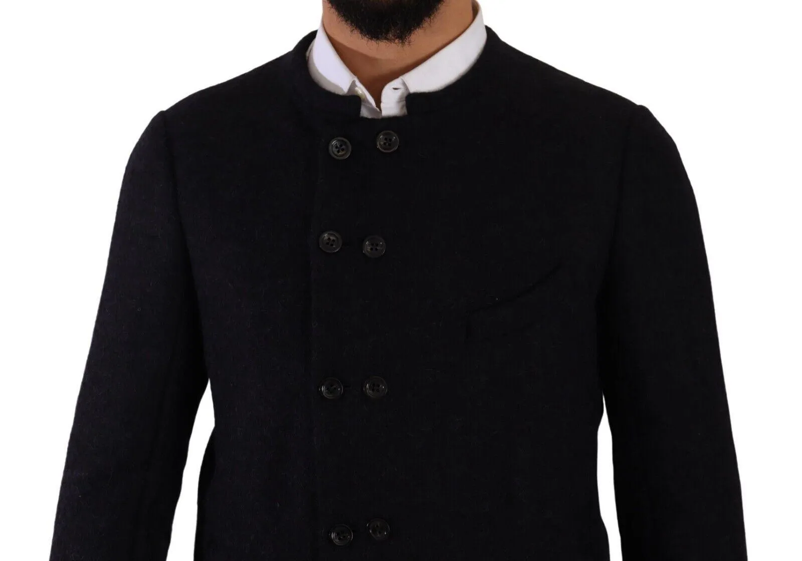 Dolce & Gabbana Gray Alpaca Button Down Men Coat Jacket