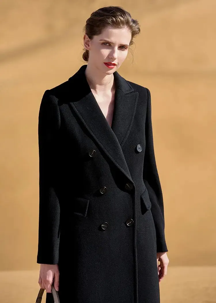 Double Breasted Long Wool Coat