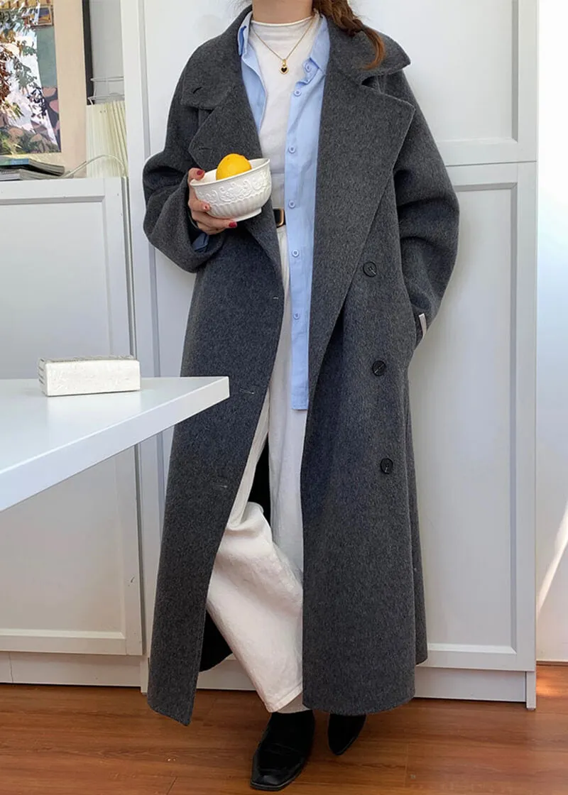 Double Face Wool & Cashmere Blend Belted Long Coat