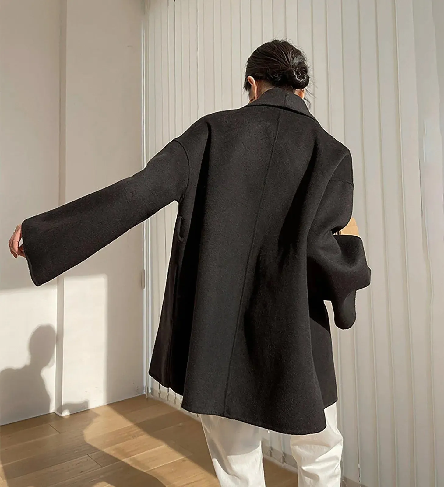 Double Face Wool Wrap Coat