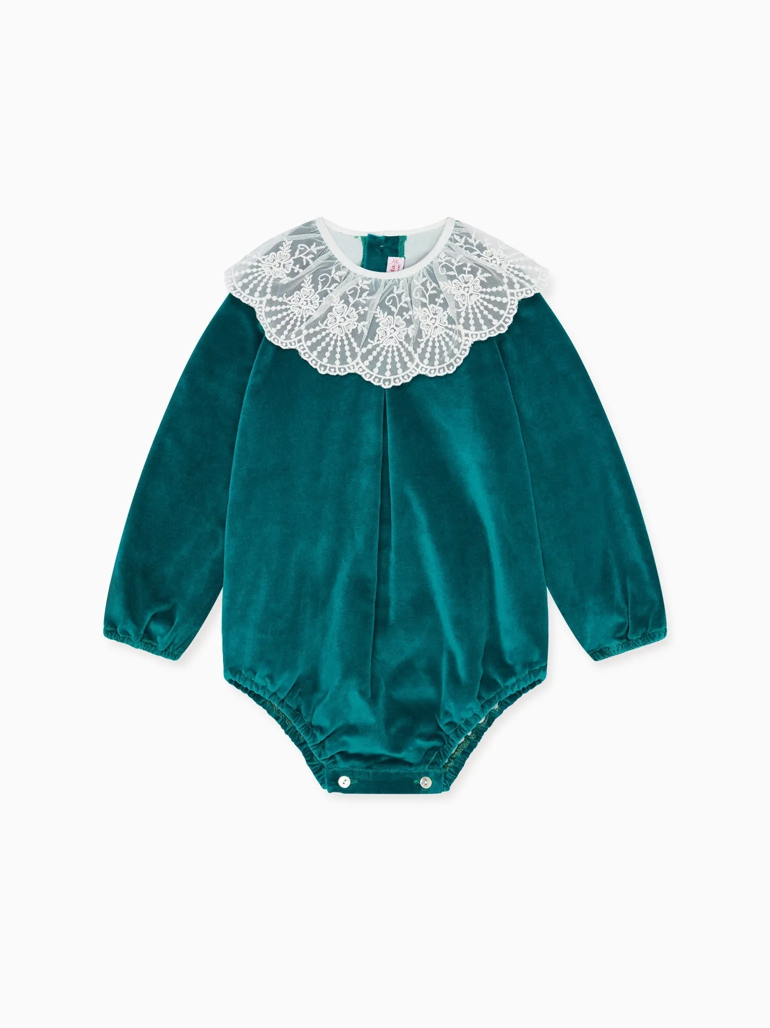 Emerald Lucia Velvet Baby Girl Romper