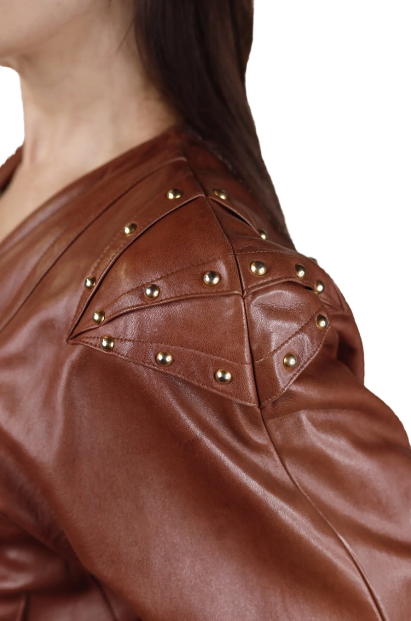 Escada  Brown Leather Jacket 1980s