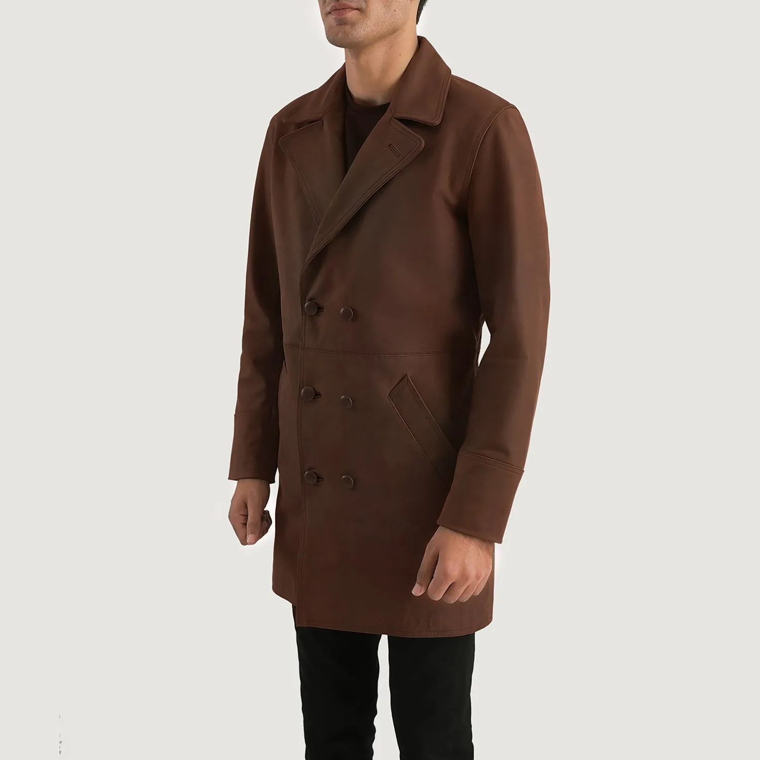 Half Life Brown Leather Coat