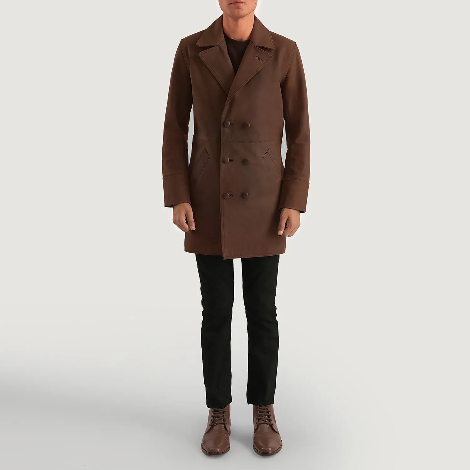 Half Life Brown Leather Coat