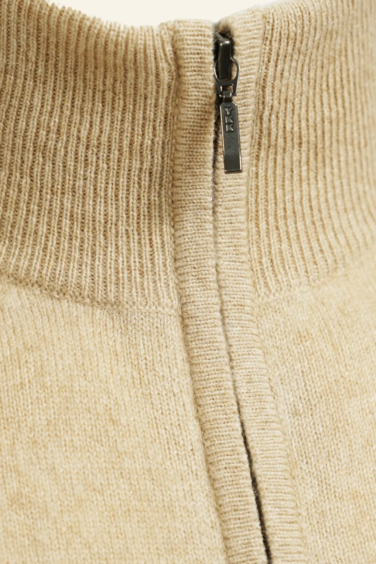 Hi-neck Zippered Cashmere Cardigan