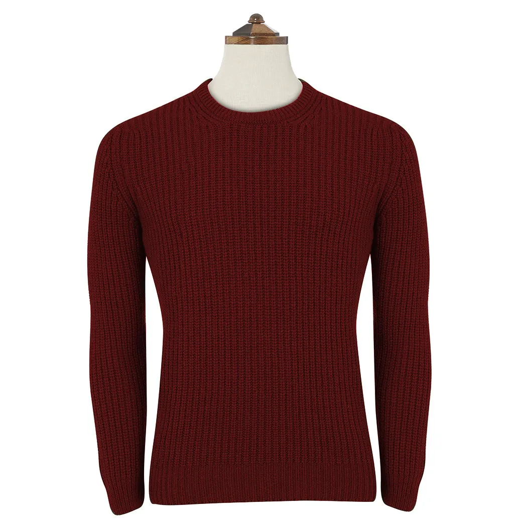 Killian Wine Ribbed Crew Neck Pullover