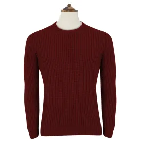 Killian Wine Ribbed Crew Neck Pullover