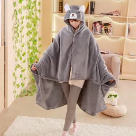 Lazy People's Cape Blanket Student Shawl Thickened