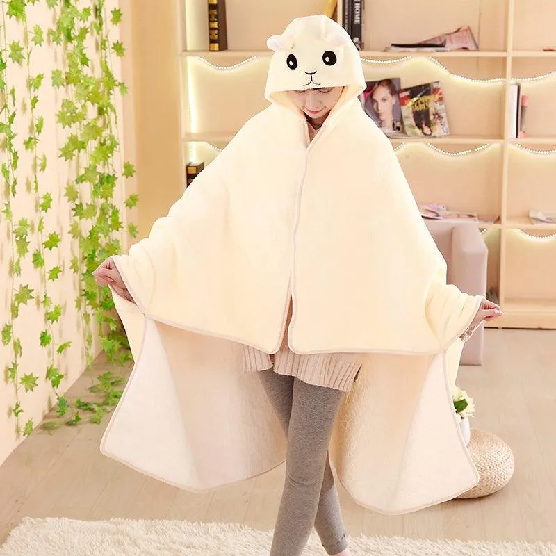 Lazy People's Cape Blanket Student Shawl Thickened