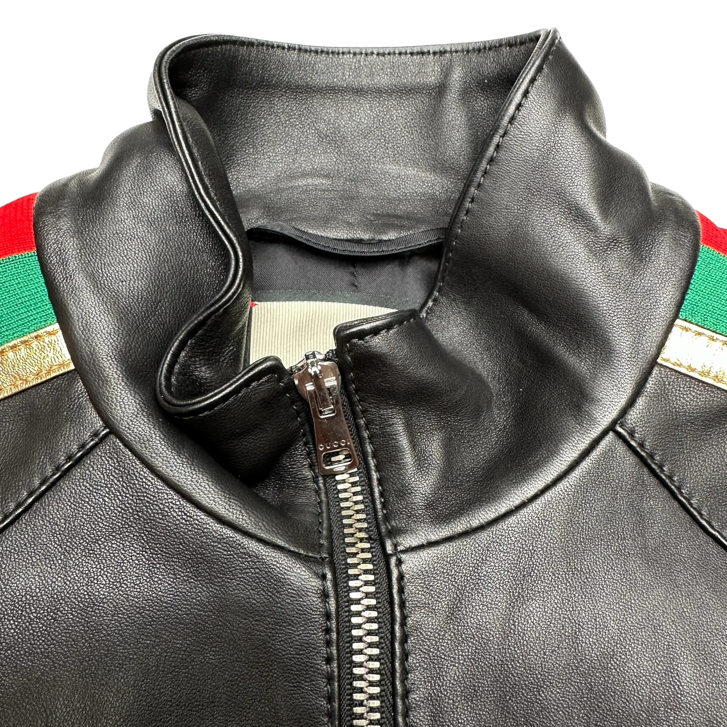 Leather Bomber Jacket - S