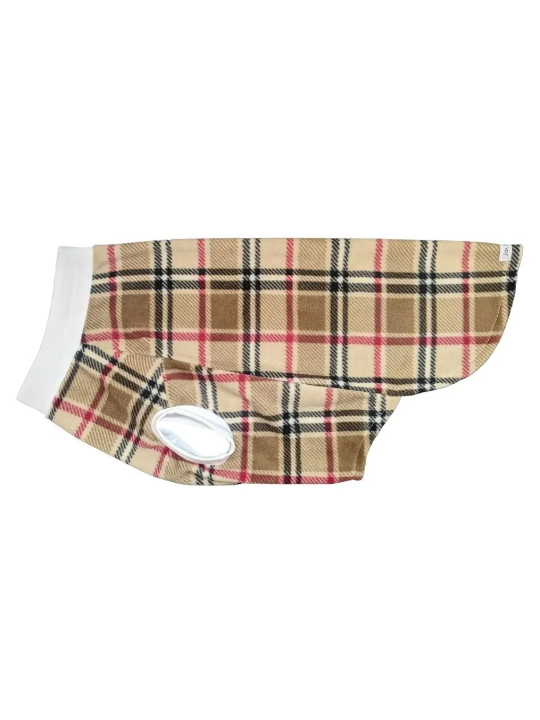 Lightweight Camel Plaid Dog Sweater