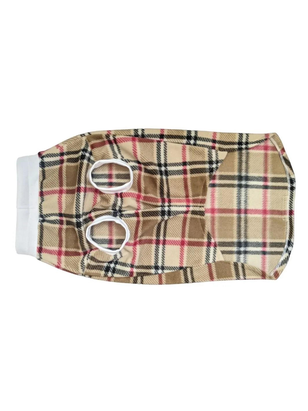 Lightweight Camel Plaid Dog Sweater