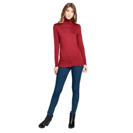 Long Sleeve Turtleneck Sweater - Burgundy