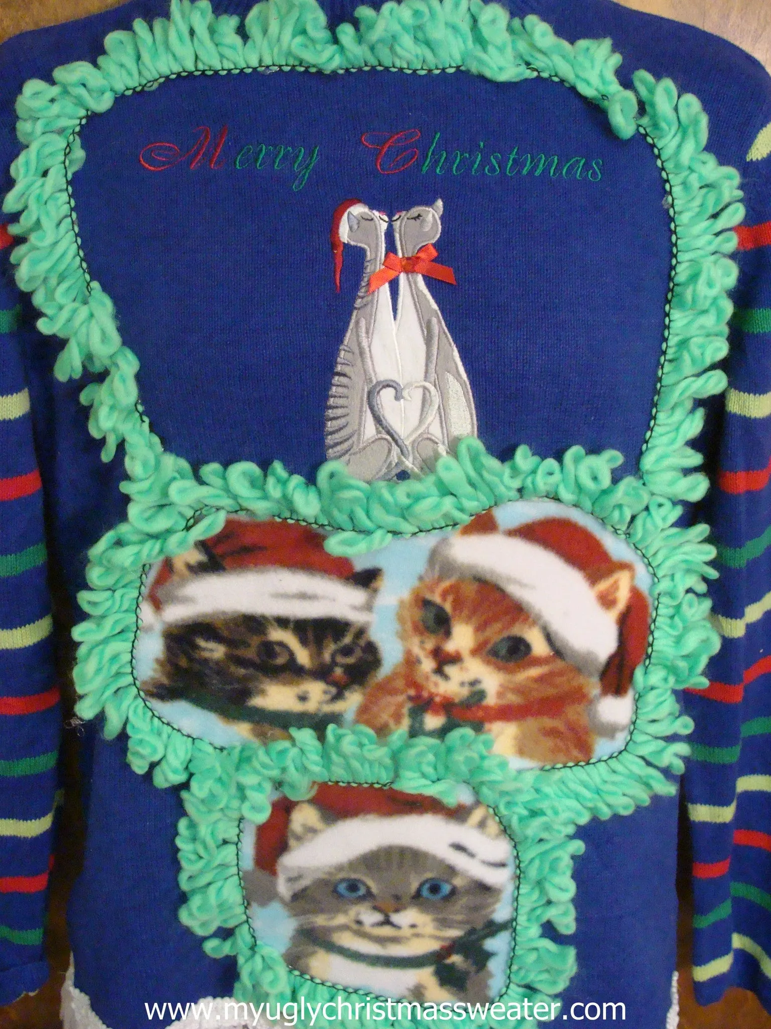 Lovebird Cats Retro Ugly Christmas Sweater