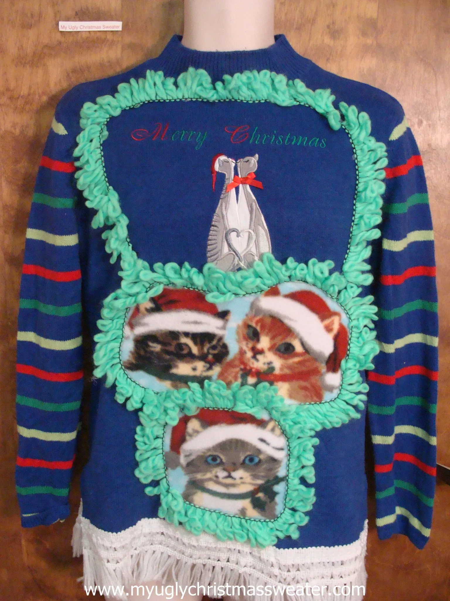 Lovebird Cats Retro Ugly Christmas Sweater