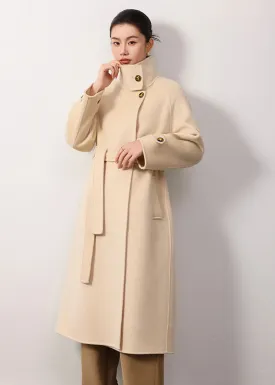 Maggie Stand Collar Double Face Wool Coat