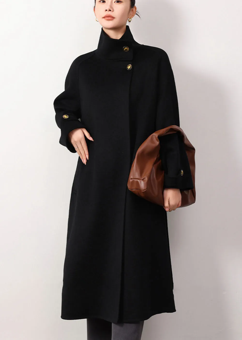 Maggie Stand Collar Double Face Wool Coat