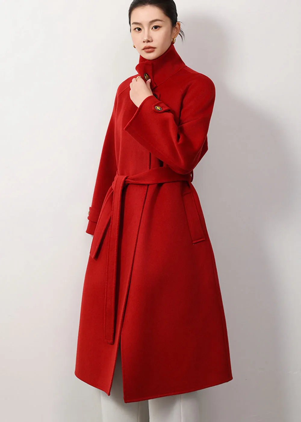 Maggie Stand Collar Double Face Wool Coat